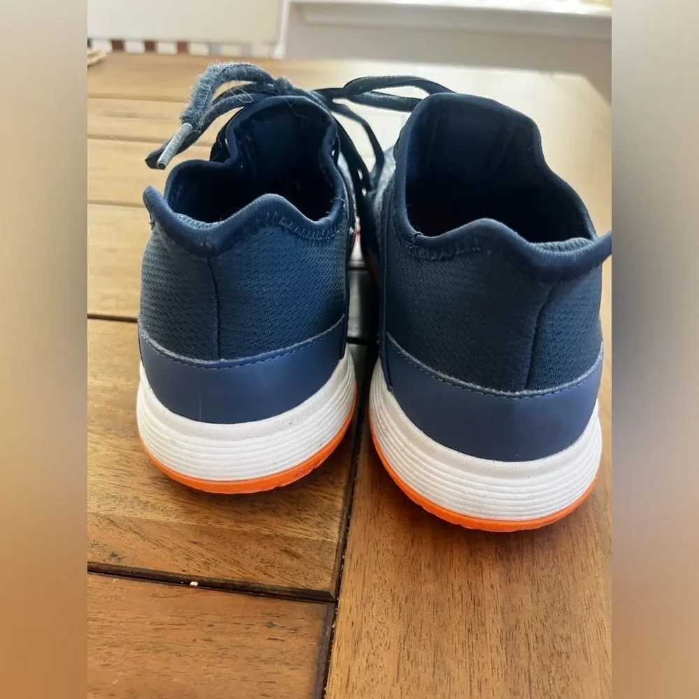 Adidas Kids' Blue and Orange Sneakers; Size 3.5 but fits women’s Size 5 too!